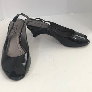 Franco Sarto size 8 Black Patent Slingbacks